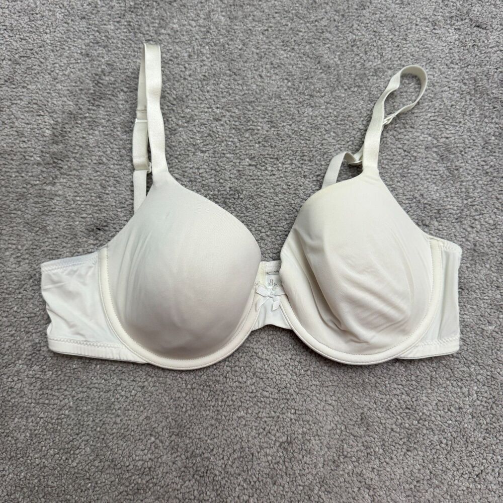 Auden The Everyday Lightly Lined Underwire T-Shirt Bra Womens 36C White Bow